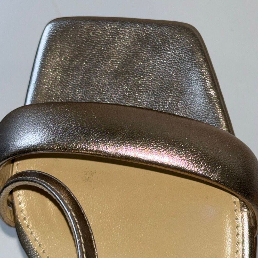Marion Parke Leather slingback sandal rose gold/metallic pink Sz 38/8 - Picture 9 of 9